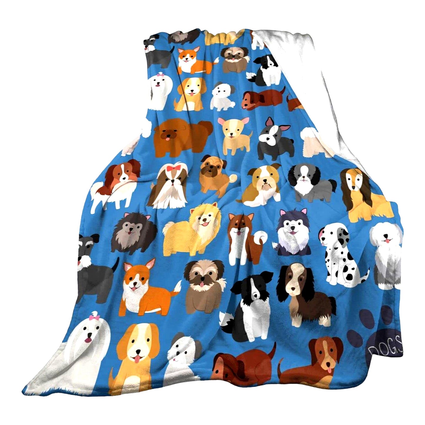 Puppy Pals Ultra Soft Fleece Blanket - All Season Cozy Throw for Bed, Chair, Car, Sofa, Couch, or Bedroom - 80"x60""