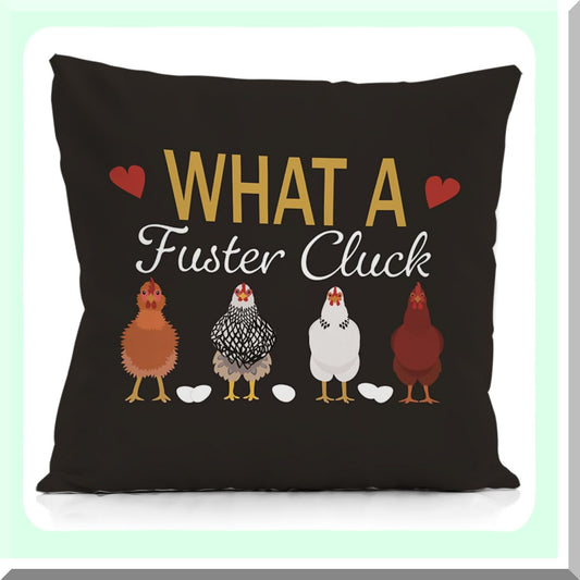 Cluckin' Cozy Farmhouse Pillow Covers - Funny Chicken Theme Cushion Cases for 18x18 Throw Pillows - Quirky Farm Decor Accent Pieces