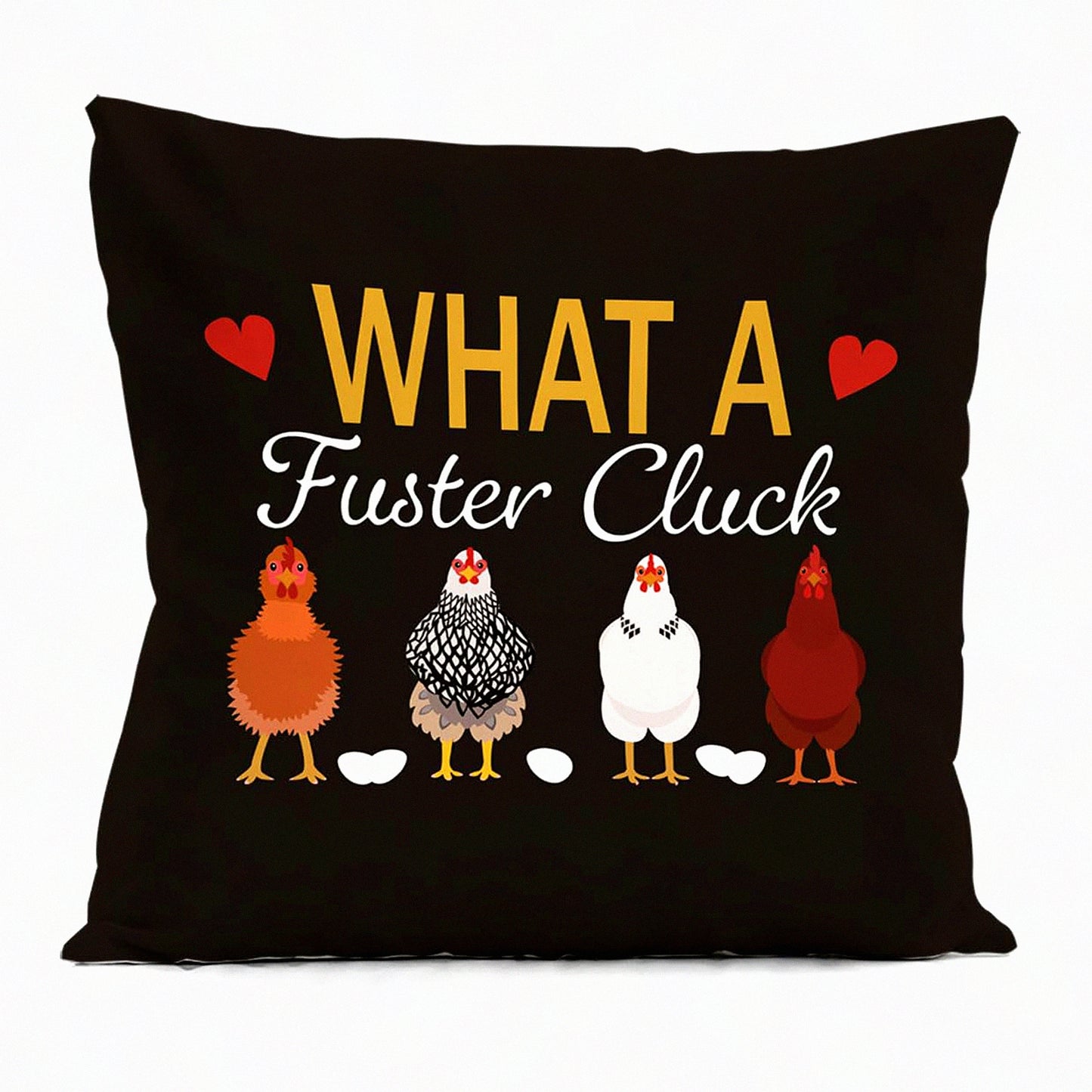 Cluckin' Cozy Farmhouse Pillow Covers - Funny Chicken Theme Cushion Cases for 18x18 Throw Pillows - Quirky Farm Decor Accent Pieces