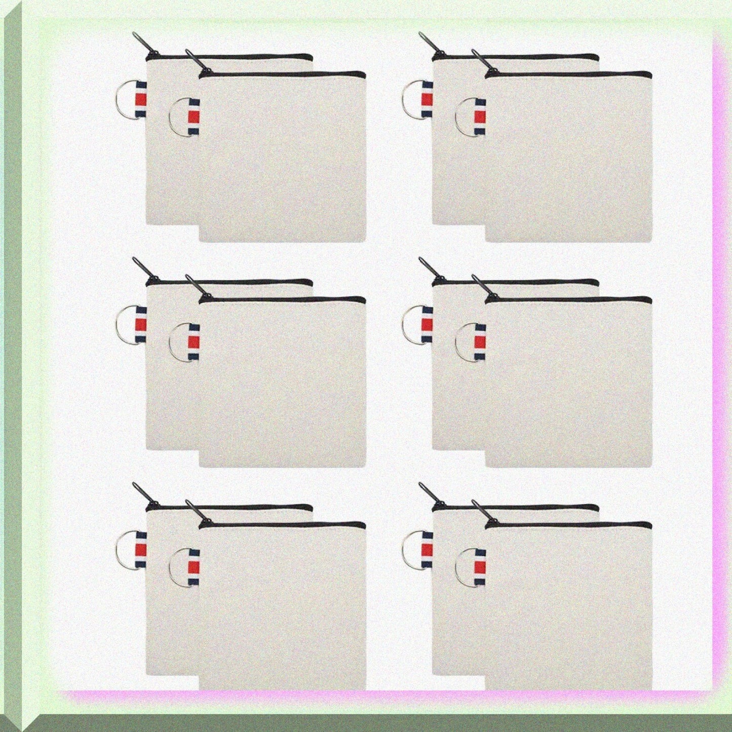 12-Pack Square Canvas Coin Purses 4-1/4 x 4-1/4 Inch