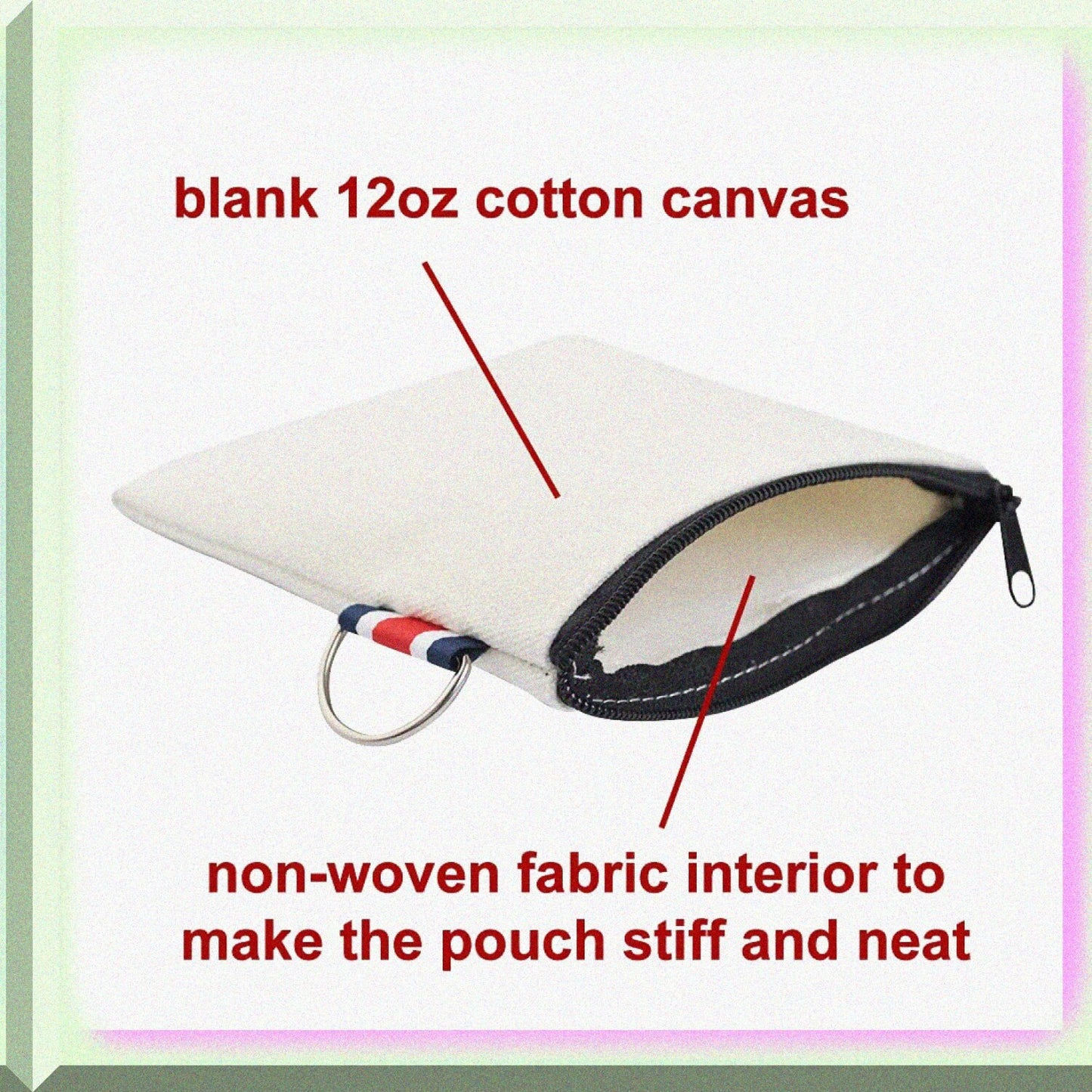 12-Pack Square Canvas Coin Purses 4-1/4 x 4-1/4 Inch