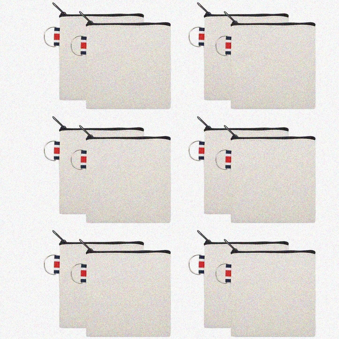 12-Pack Square Canvas Coin Purses 4-1/4 x 4-1/4 Inch