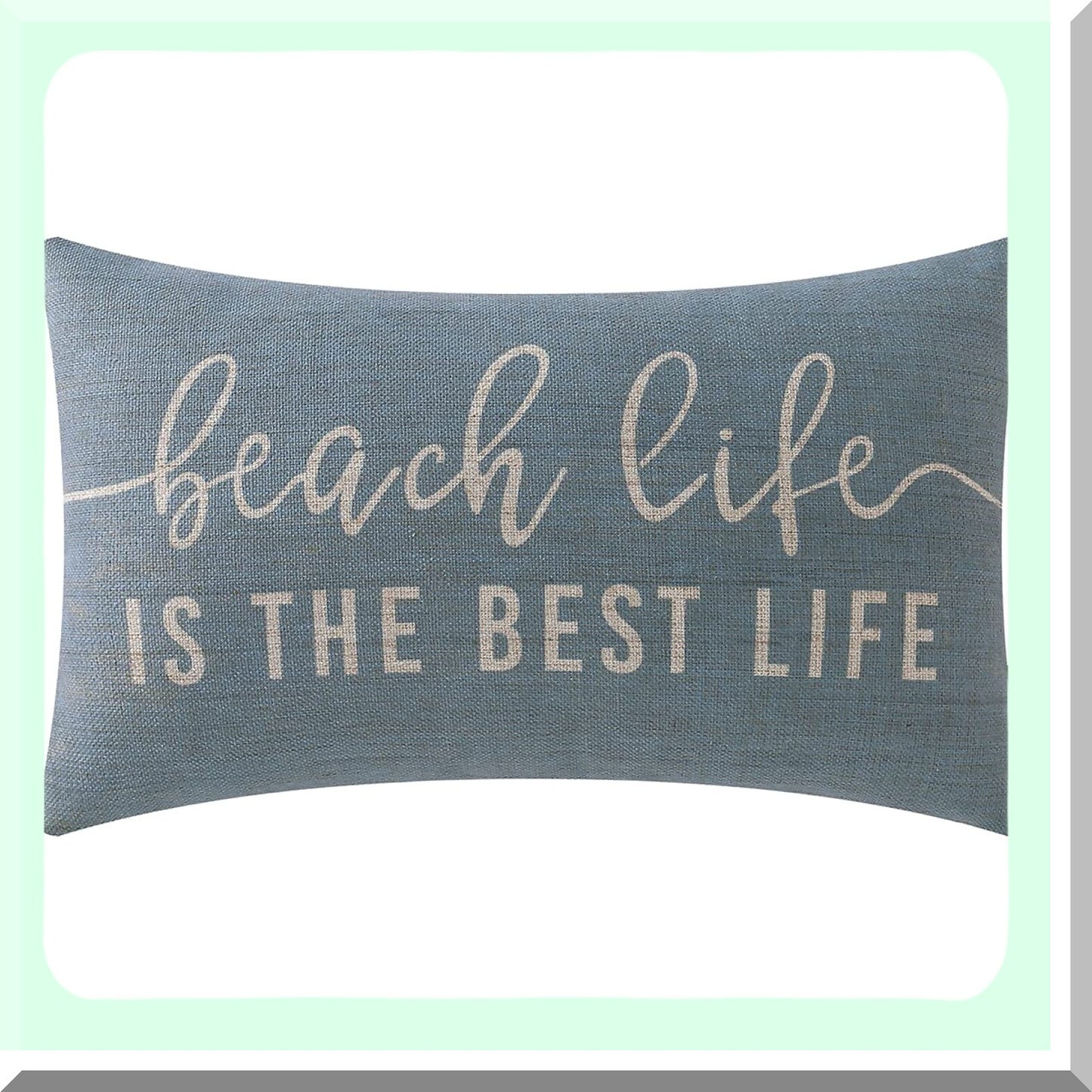 Nautical Beach Life Lumbar Pillowcase - Vintage Decor Linen Cushion Cover - Coastal Throw Pillow Covers for Sofa Couch - 20x12 inch PL662TR