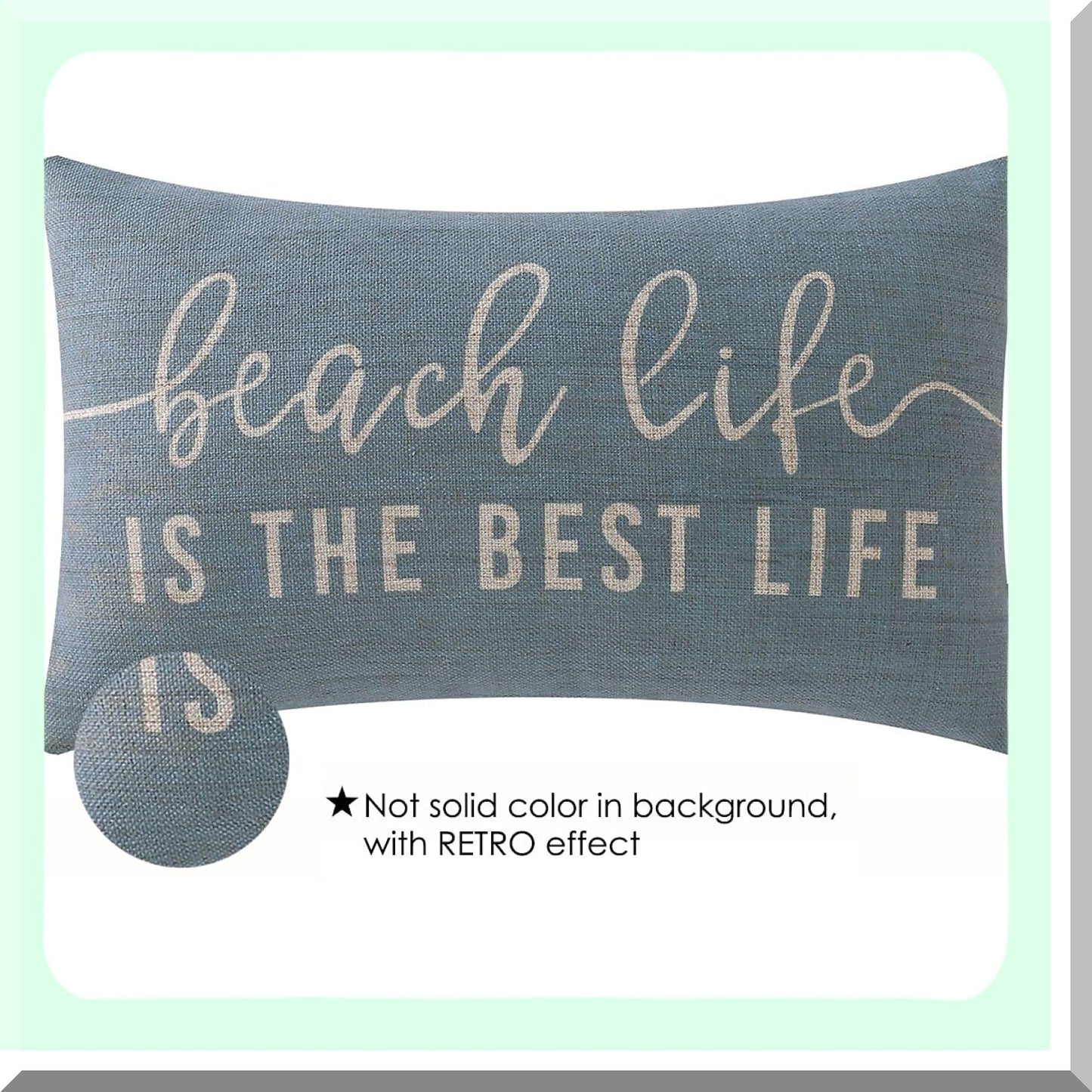 Nautical Beach Life Lumbar Pillowcase - Vintage Decor Linen Cushion Cover - Coastal Throw Pillow Covers for Sofa Couch - 20x12 inch PL662TR