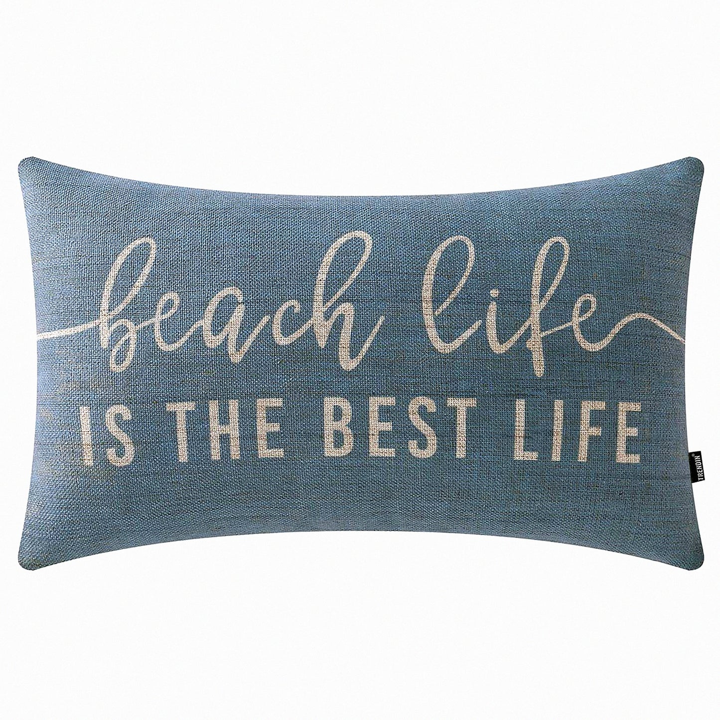 Nautical Beach Life Lumbar Pillowcase - Vintage Decor Linen Cushion Cover - Coastal Throw Pillow Covers for Sofa Couch - 20x12 inch PL662TR