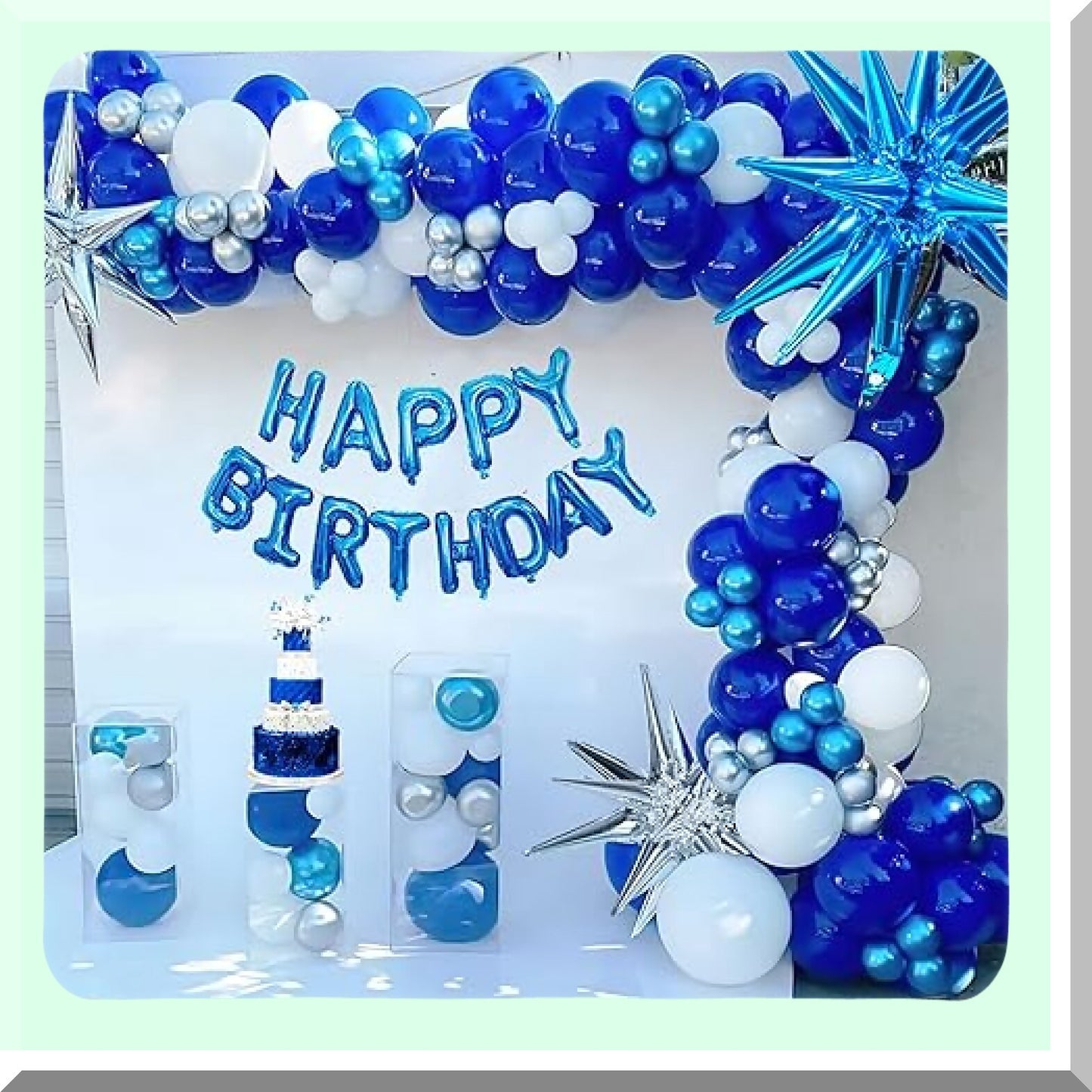 Royal Blue and Silver Balloon Garland Kit for Parties