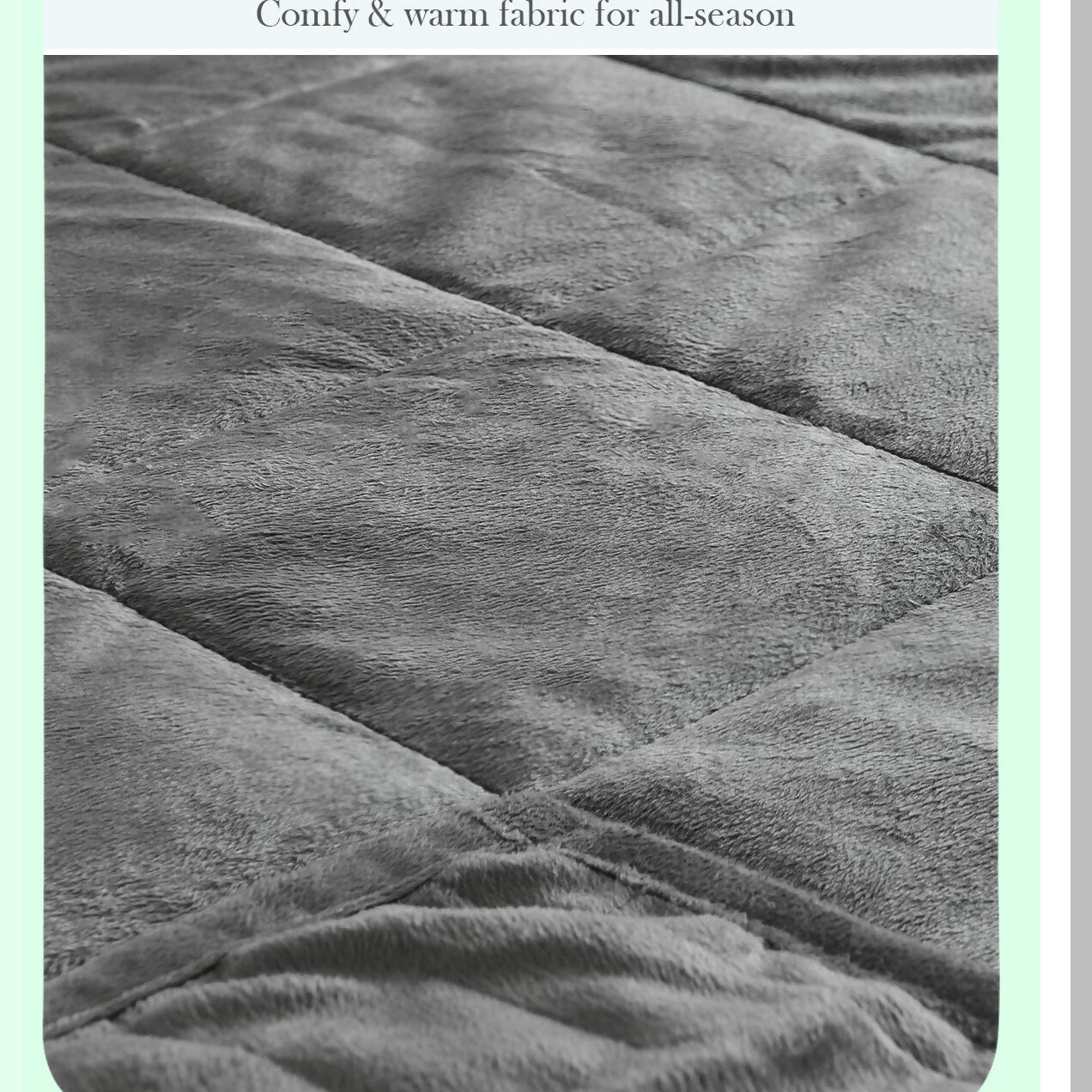 CalmRest Twin Weighted Blanket - 15lbs, Soft Warm Fabric, Perfect for Sleep & Relaxation, Adult Heavy Blanket for Sofa or Bed, Grey, 48x72 inches
