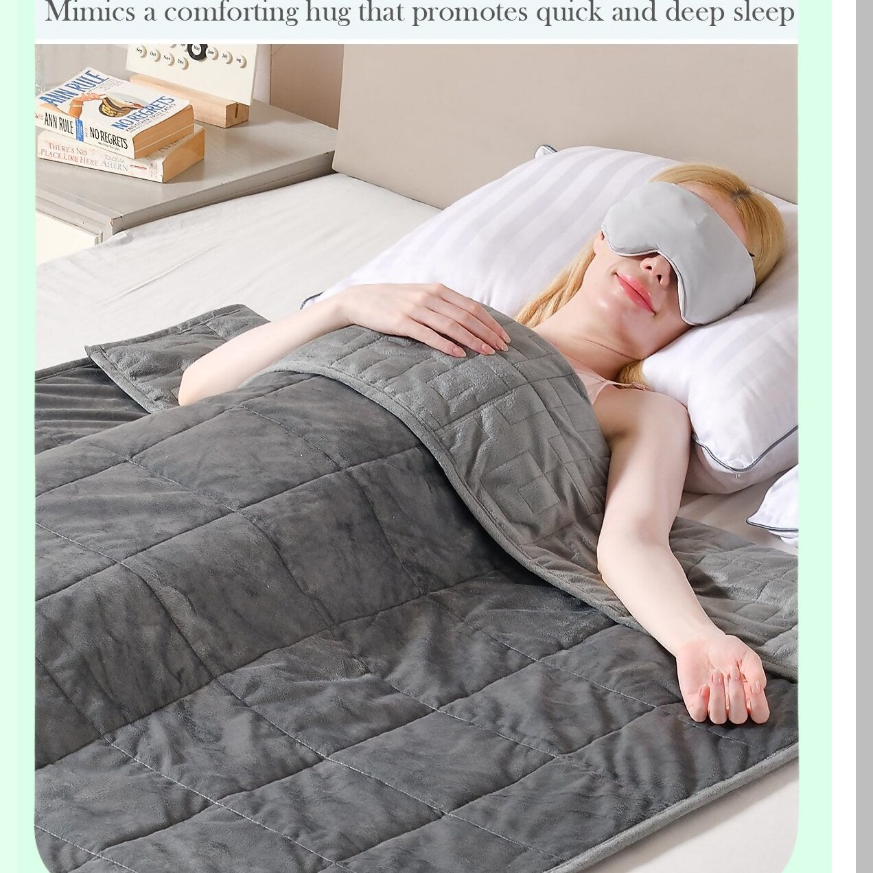 CalmRest Twin Weighted Blanket - 15lbs, Soft Warm Fabric, Perfect for Sleep & Relaxation, Adult Heavy Blanket for Sofa or Bed, Grey, 48x72 inches
