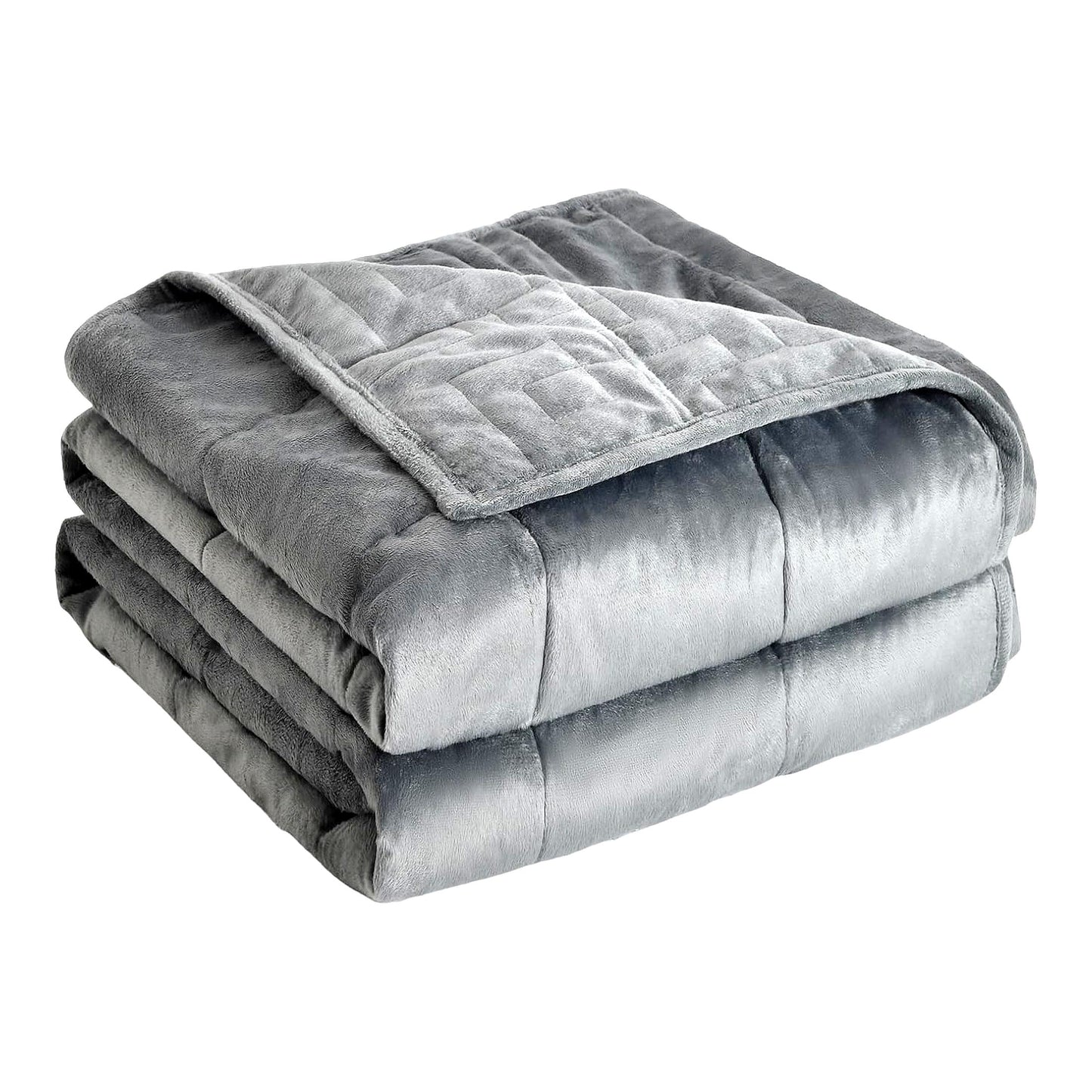 CalmRest Twin Weighted Blanket - 15lbs, Soft Warm Fabric, Perfect for Sleep & Relaxation, Adult Heavy Blanket for Sofa or Bed, Grey, 48x72 inches