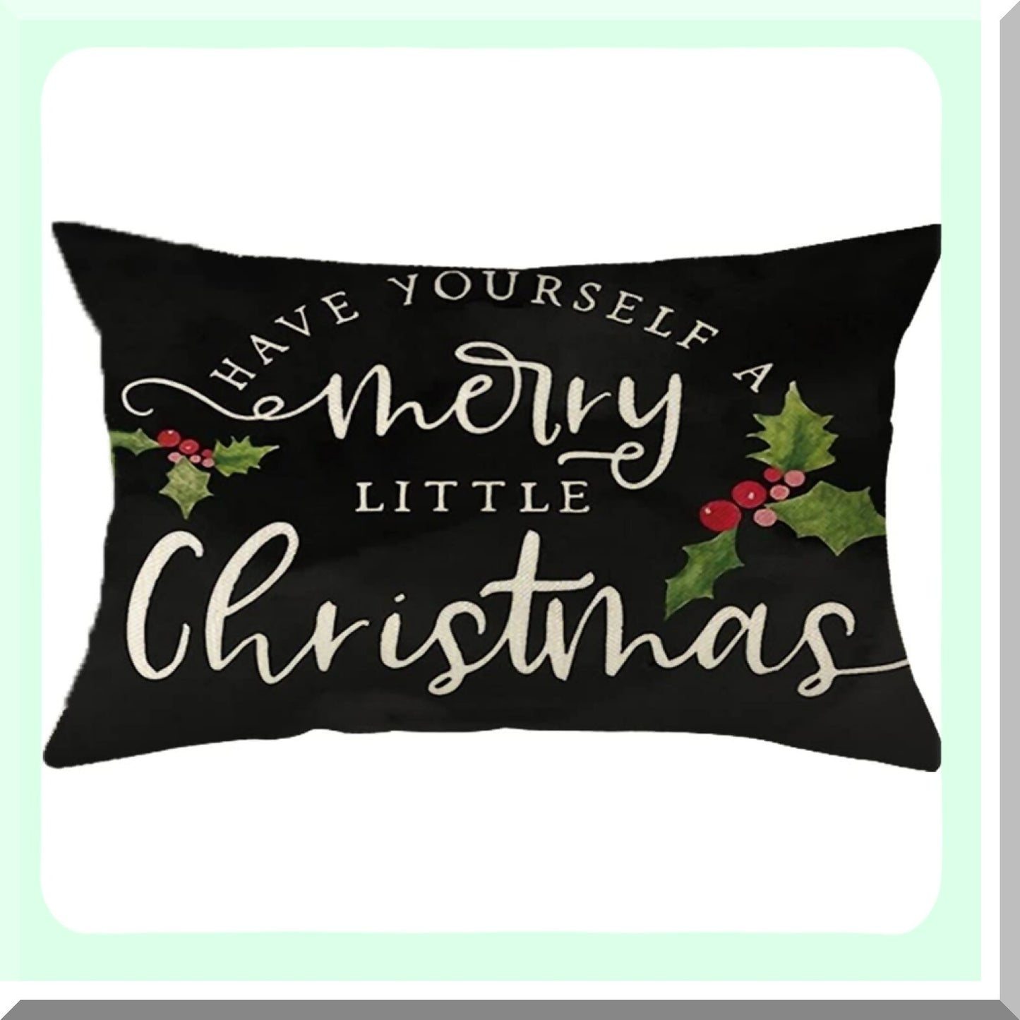 Winter Wonderland Farmhouse Pillow Cover - Festive Holiday Decor for Sofa - 12x20 Inch Cushion Case - Merry Little Throw Pillow