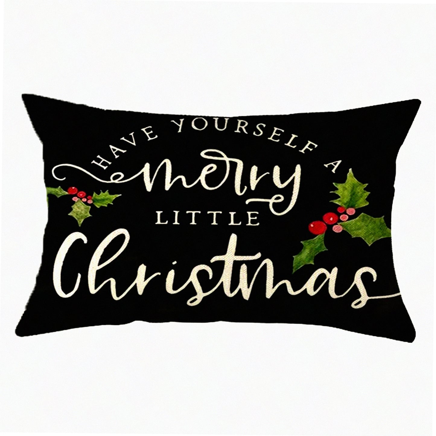 Winter Wonderland Farmhouse Pillow Cover - Festive Holiday Decor for Sofa - 12x20 Inch Cushion Case - Merry Little Throw Pillow