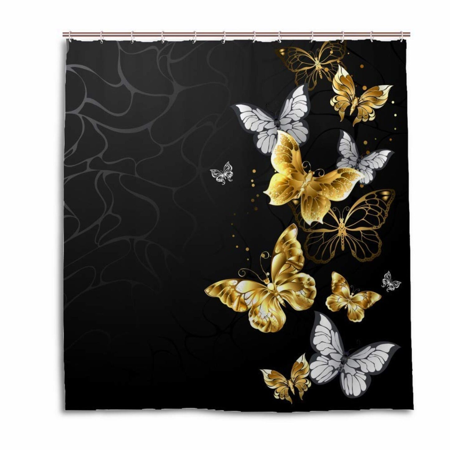 Bathroom Shower Curtain 66 x 72 Inch with 12 Hooks