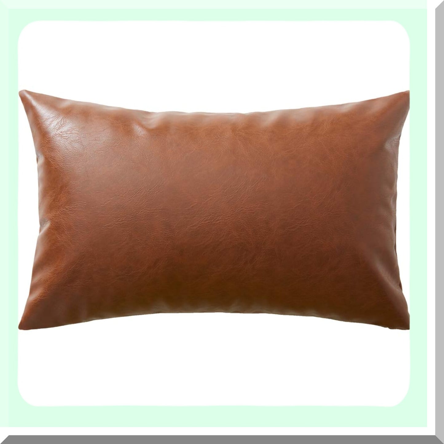 Boho Chic Leather Cushion Covers - Modern Solid Square Pillow Cases for Couch Sofa Bedroom Car Living Room - Decorative Throw Pillows 12x20 Inch Brown