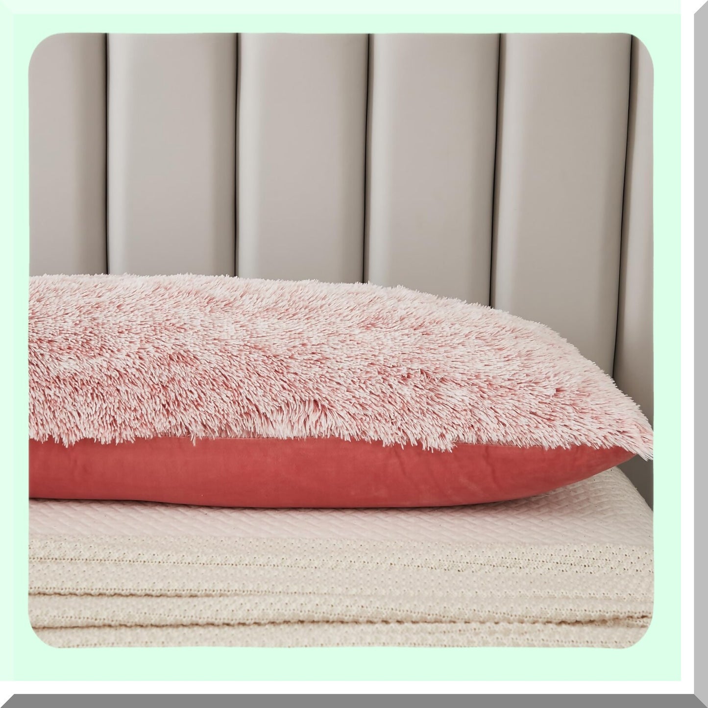 Luxury Shaggy Plush Ombre Pink Body Pillowcase - Ultra Soft Cozy Zipper Closure Cover for Fluffy Decorative Body Pillow 21 x 54 Inches