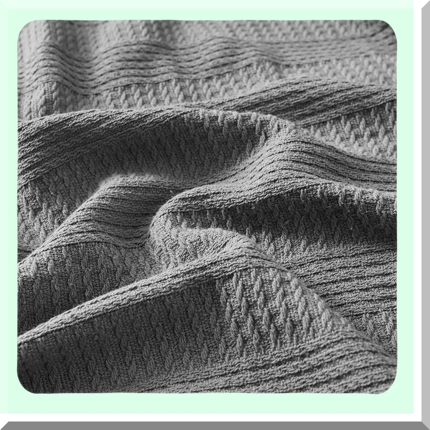 CozyStripe All-Season Cotton Blanket - Soft Grey Home Decor Bedding