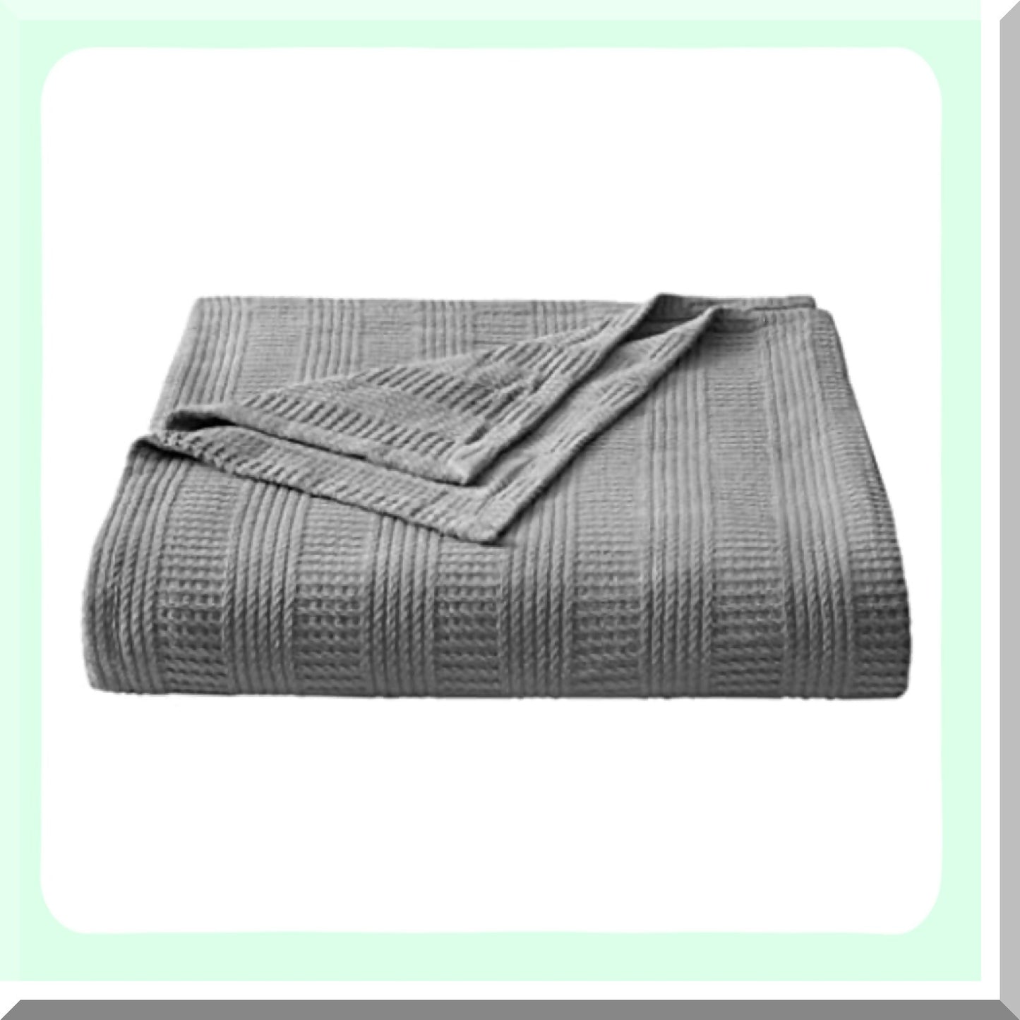 CozyStripe All-Season Cotton Blanket - Soft Grey Home Decor Bedding