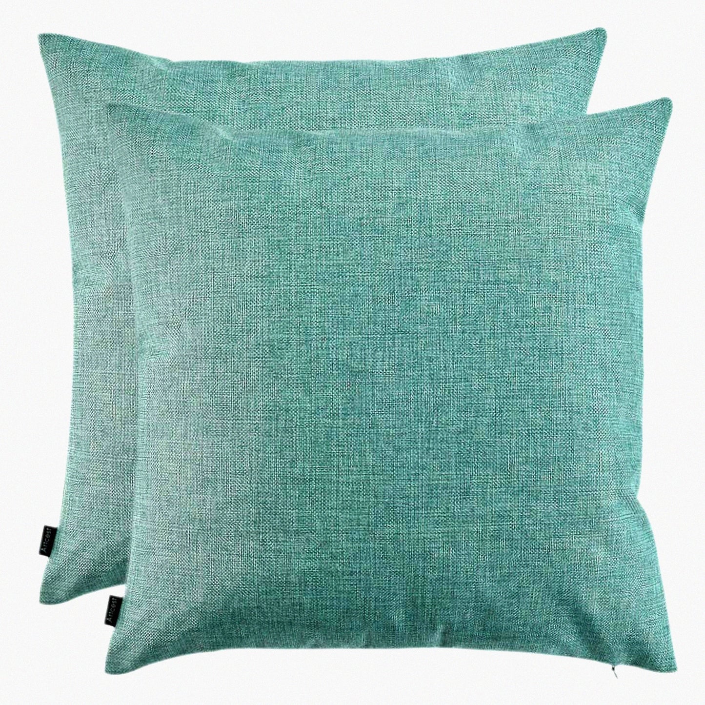 Seafoam Aqua Linen Pillowcase Set - Modern Stylish Decorative Cushion Covers for Couch, Durable Sofa Throw Pillows, Comfortable Bed Accessories 18"x18"
