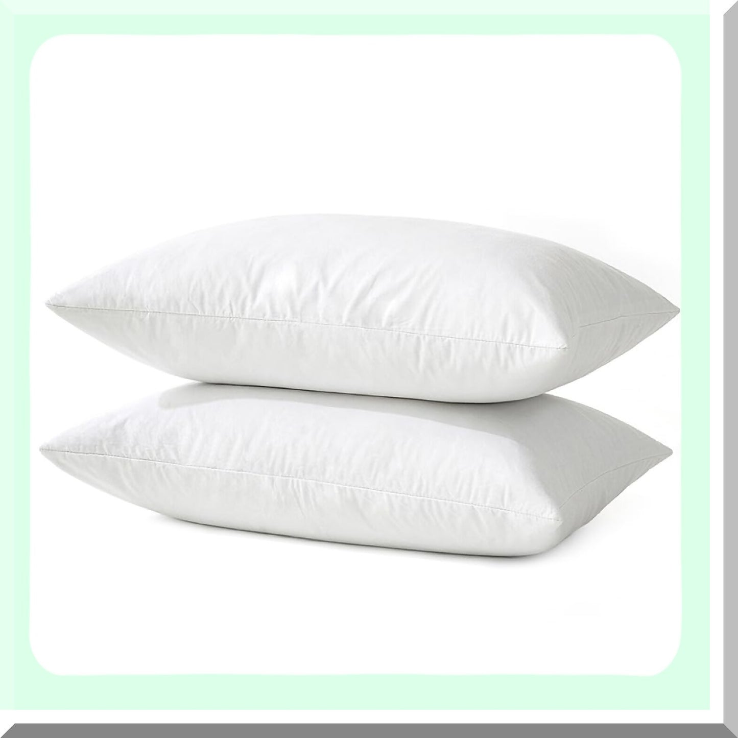 FluffCozy Down Pillow Inserts - 12x20 Pack of 2 Decorative Fluffy Throw Pillows for Living Room Sofa Bed - Cotton Fabric - Plush Comfort