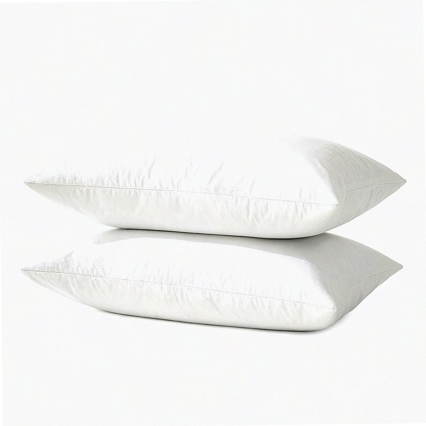 FluffCozy Down Pillow Inserts - 12x20 Pack of 2 Decorative Fluffy Throw Pillows for Living Room Sofa Bed - Cotton Fabric - Plush Comfort