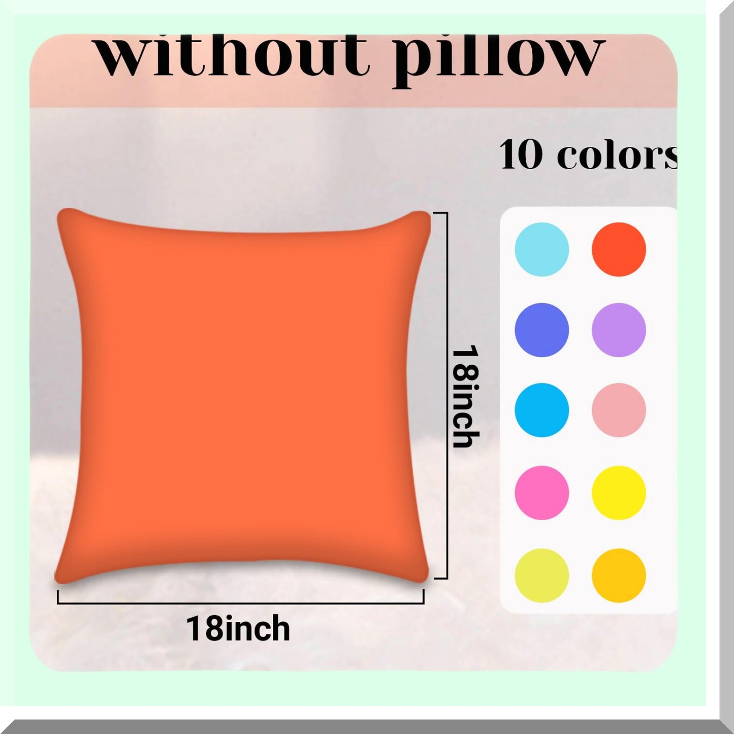 Multicolor Soft Square Throw Pillow Covers Set - Decorative Cushion Cases for Couch, Bedroom, Living Room - 18 x 18 in, Pack of 10