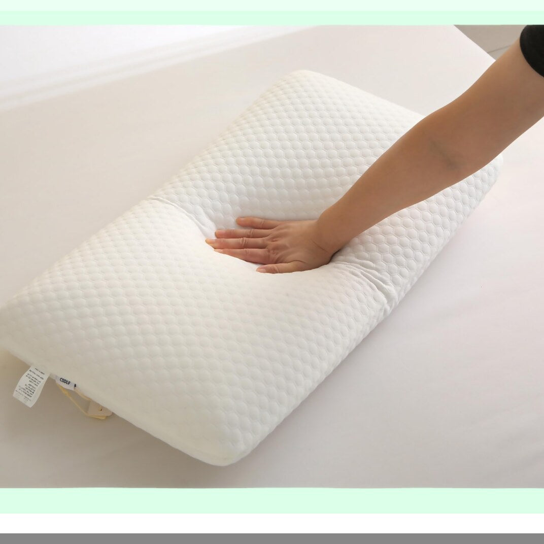 ComfortCloud Memory Foam Pillow - Side and Back Sleeper Pillow for Neck Pain Relief with Washable Removable Cover - Soft White Bag-Queen Size