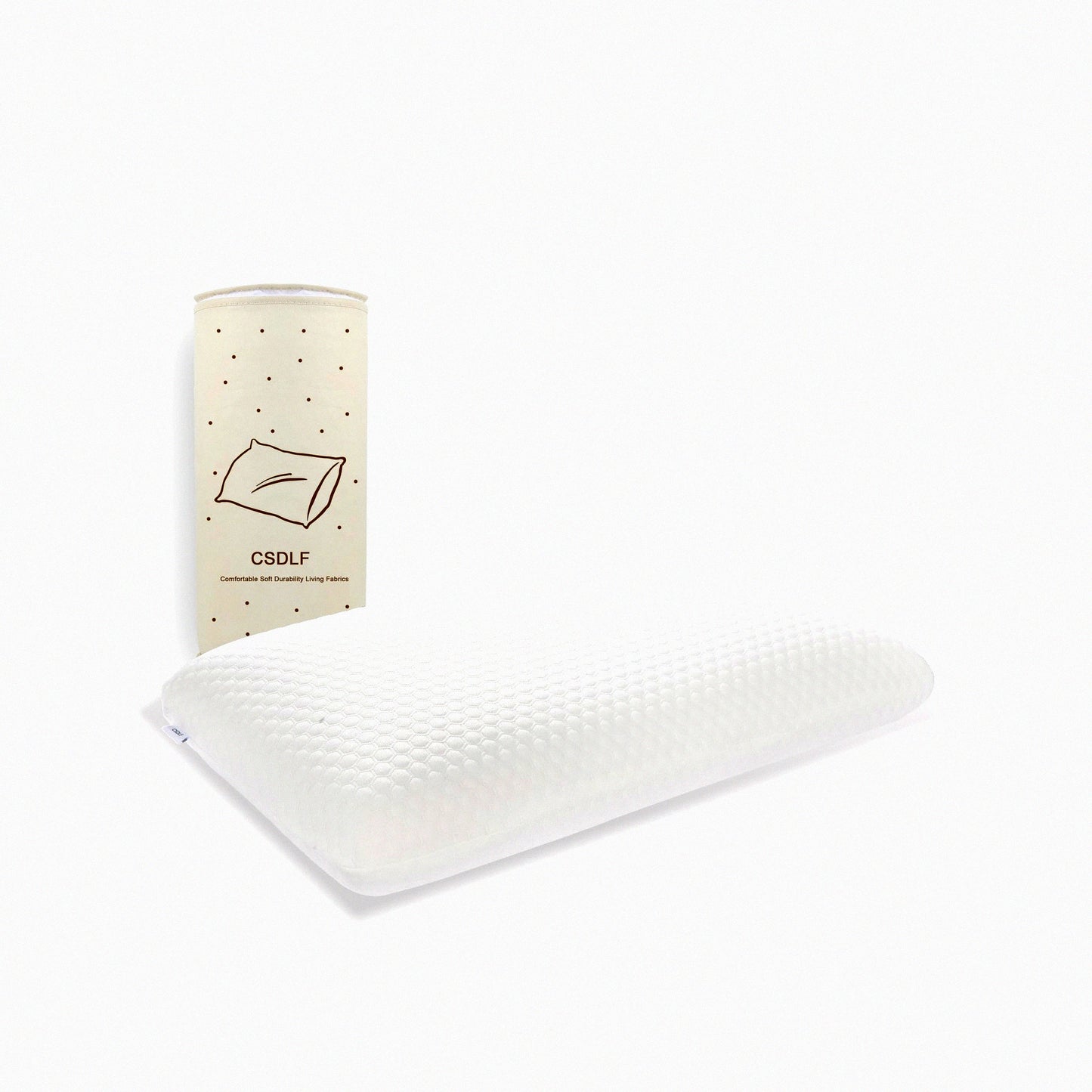 ComfortCloud Memory Foam Pillow - Side and Back Sleeper Pillow for Neck Pain Relief with Washable Removable Cover - Soft White Bag-Queen Size