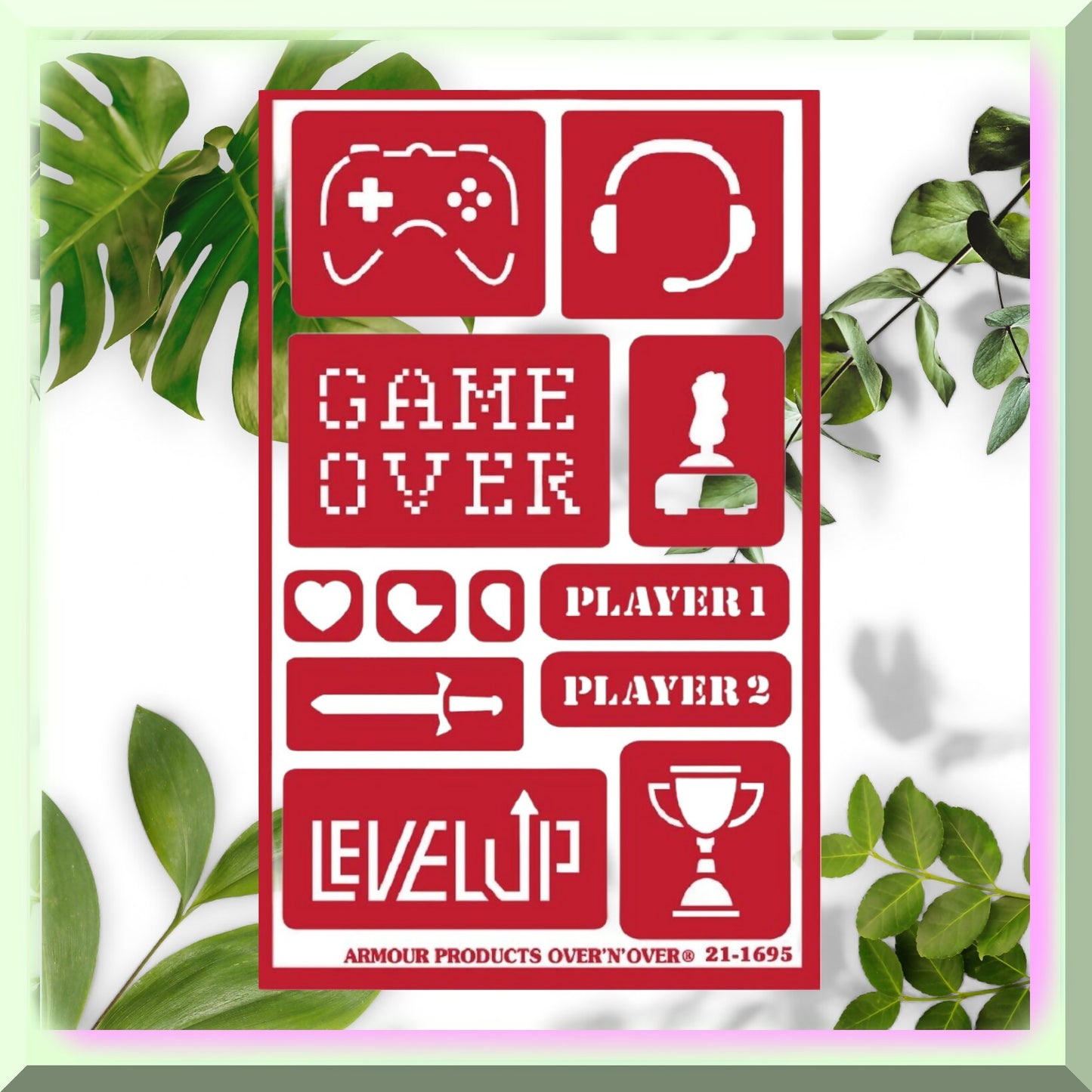 Gamer's Glint Reusable Glass Etching Stencils Set