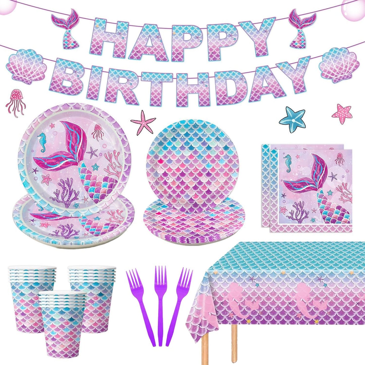 Mermaid Birthday Party Decorations Set for Ocean Celebration