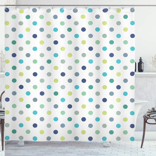 Polkadot Shower Curtain 69x70 inches Apple Green