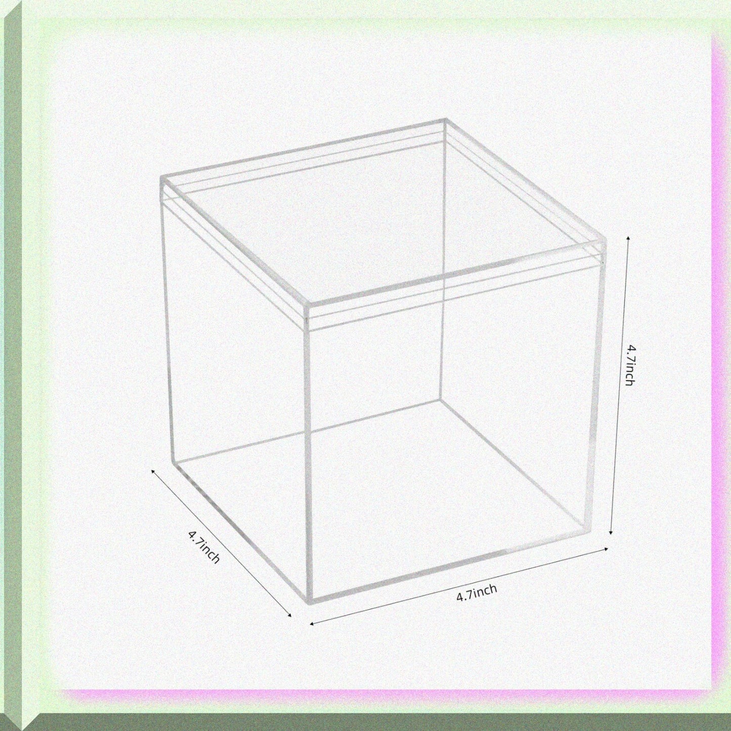 Clear Acrylic Square Storage Boxes with Lid 4.7x4.7x4.7 Inches (Set of 4)