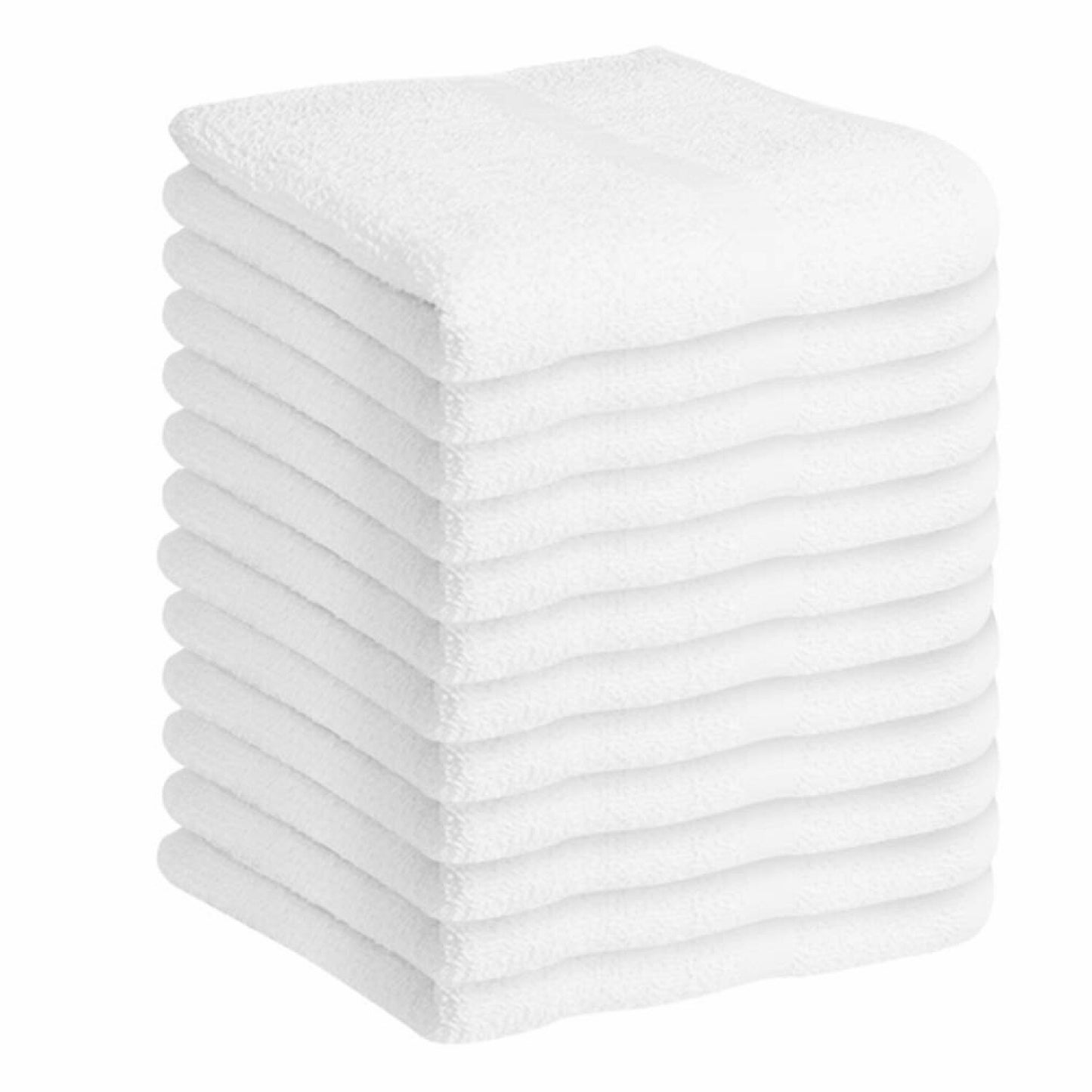 12 Pack White Cotton Bath Towels 22x44