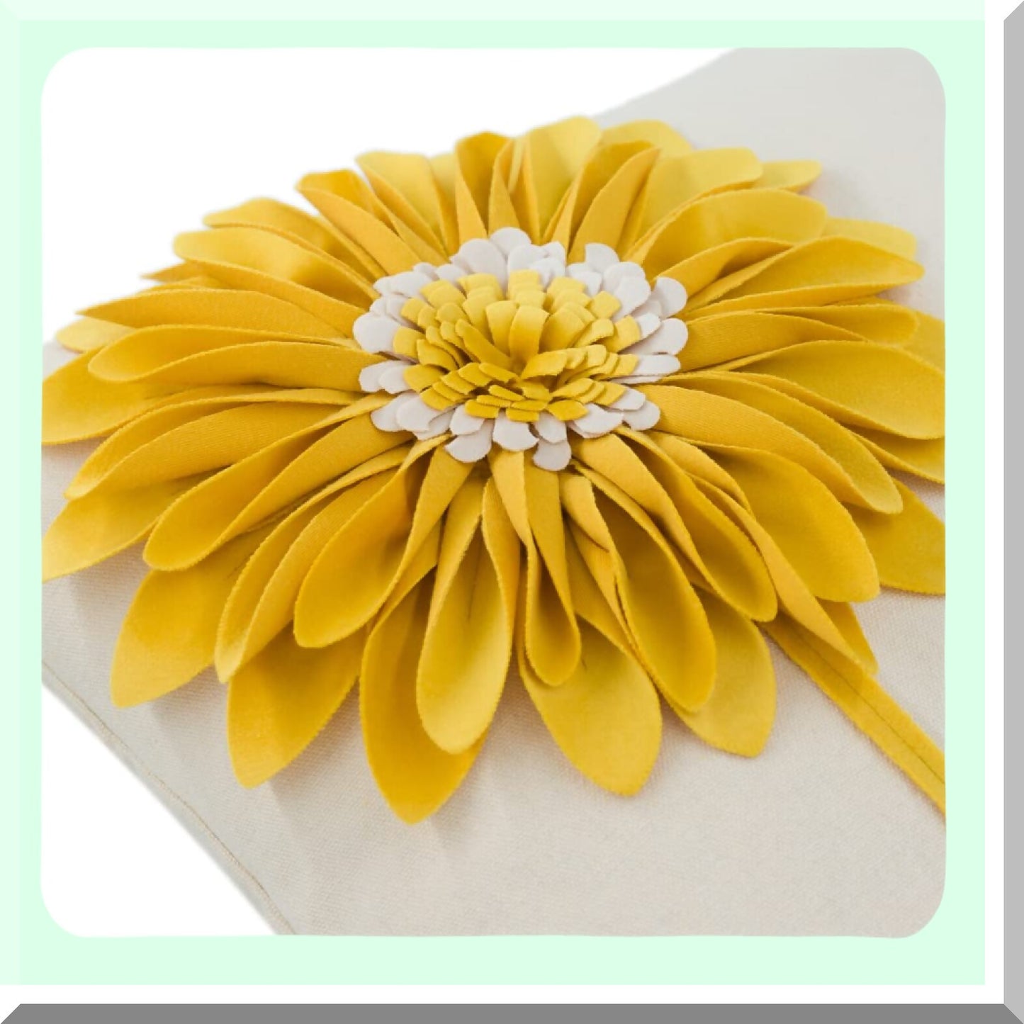 Sunflower Velvet 3D Pillow Cover - Yellow Throw Pillowcase for Home Decor - Aesthetic Plush Cushion Sham - Cute Accent Pillow for Bed Couch - 18x18 Inches Beige