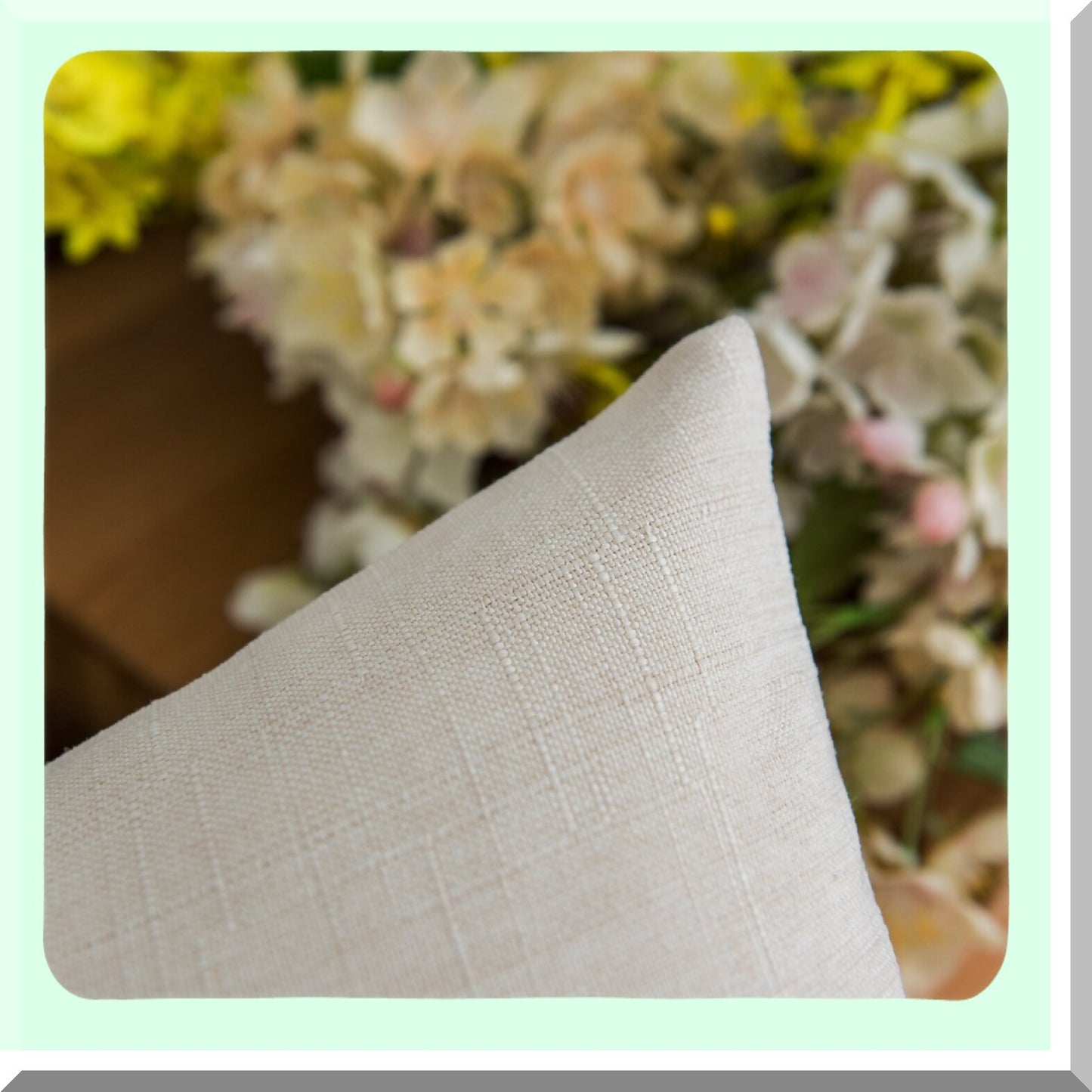 Bamboo Texture Linen Euro Throw Pillow Set - Office/Chair Decorative Cushion Cover - Light Linen Home Decoration - 12x20Faux Sham Set