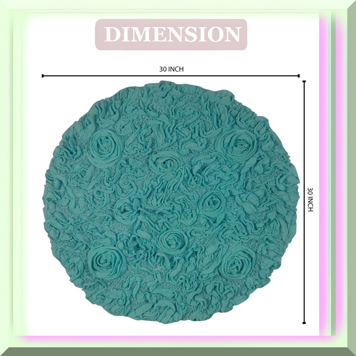 30" Round Cotton Tufted Bath Rug Turquoise