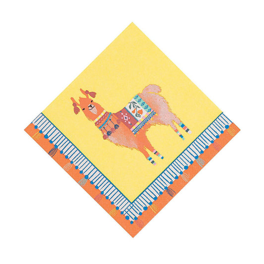 Boho Llama Cocktail Napkins for Cinco de Mayo Party