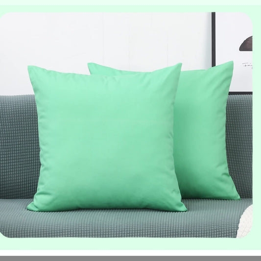 Cotton Canvas Mint Green Throw Pillow Covers - 18" x 18" - Decorative Cushion Covers - 100% Cotton - Set of 2 - 45 Colors Available - Home Decor