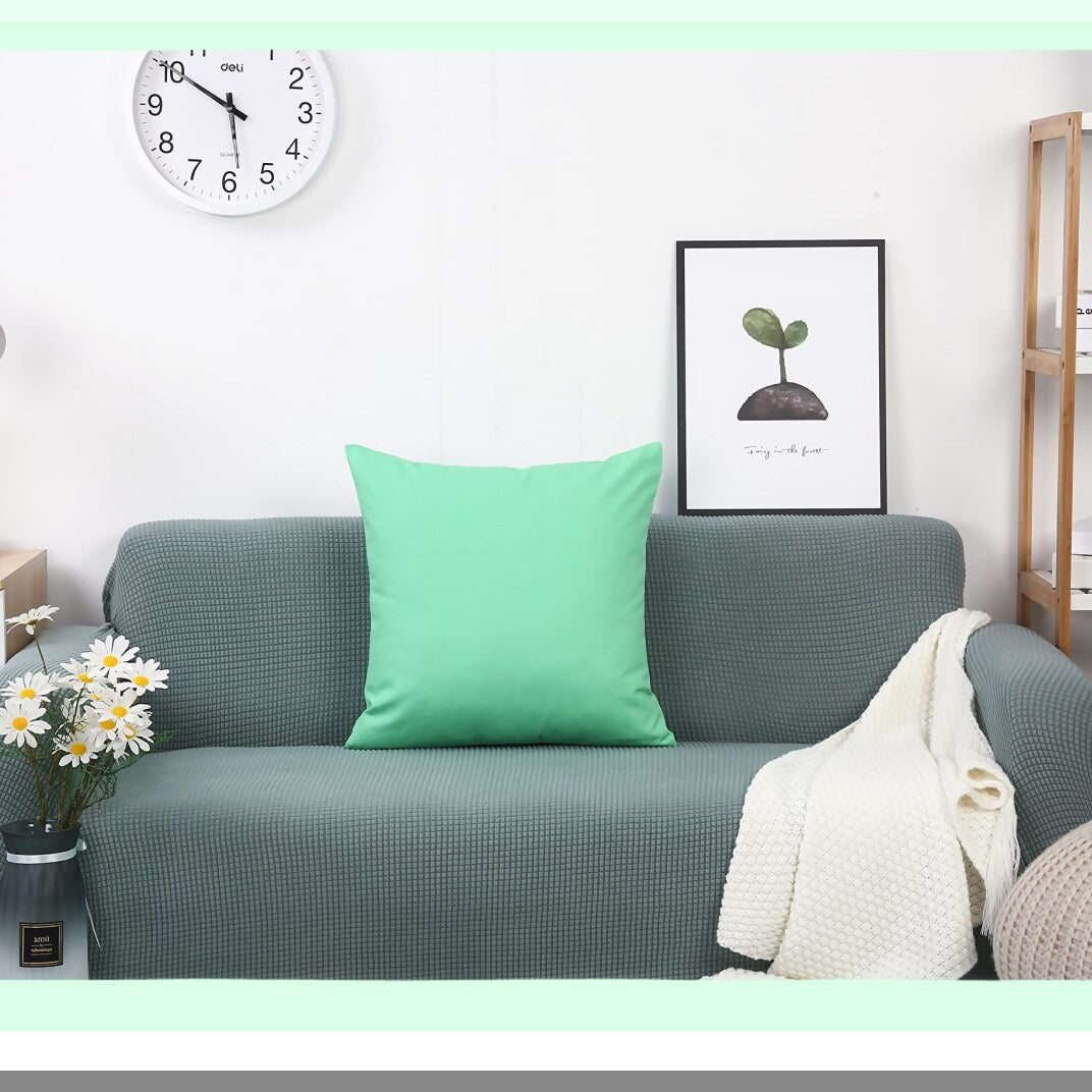 Cotton Canvas Mint Green Throw Pillow Covers - 18" x 18" - Decorative Cushion Covers - 100% Cotton - Set of 2 - 45 Colors Available - Home Decor