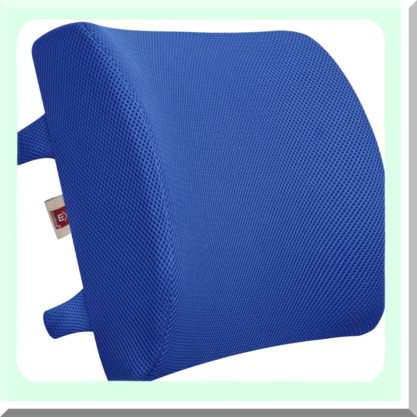 MemoryFoam Mesh Lumbar Support Pillow - Back Pain Relief Cushion for Chair & Car - Office Chair Back Support - Blue Color - Ergonomic Design