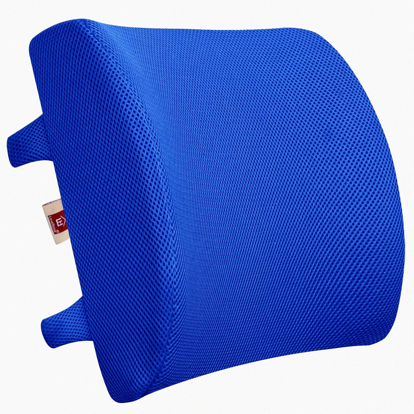 MemoryFoam Mesh Lumbar Support Pillow - Back Pain Relief Cushion for Chair & Car - Office Chair Back Support - Blue Color - Ergonomic Design