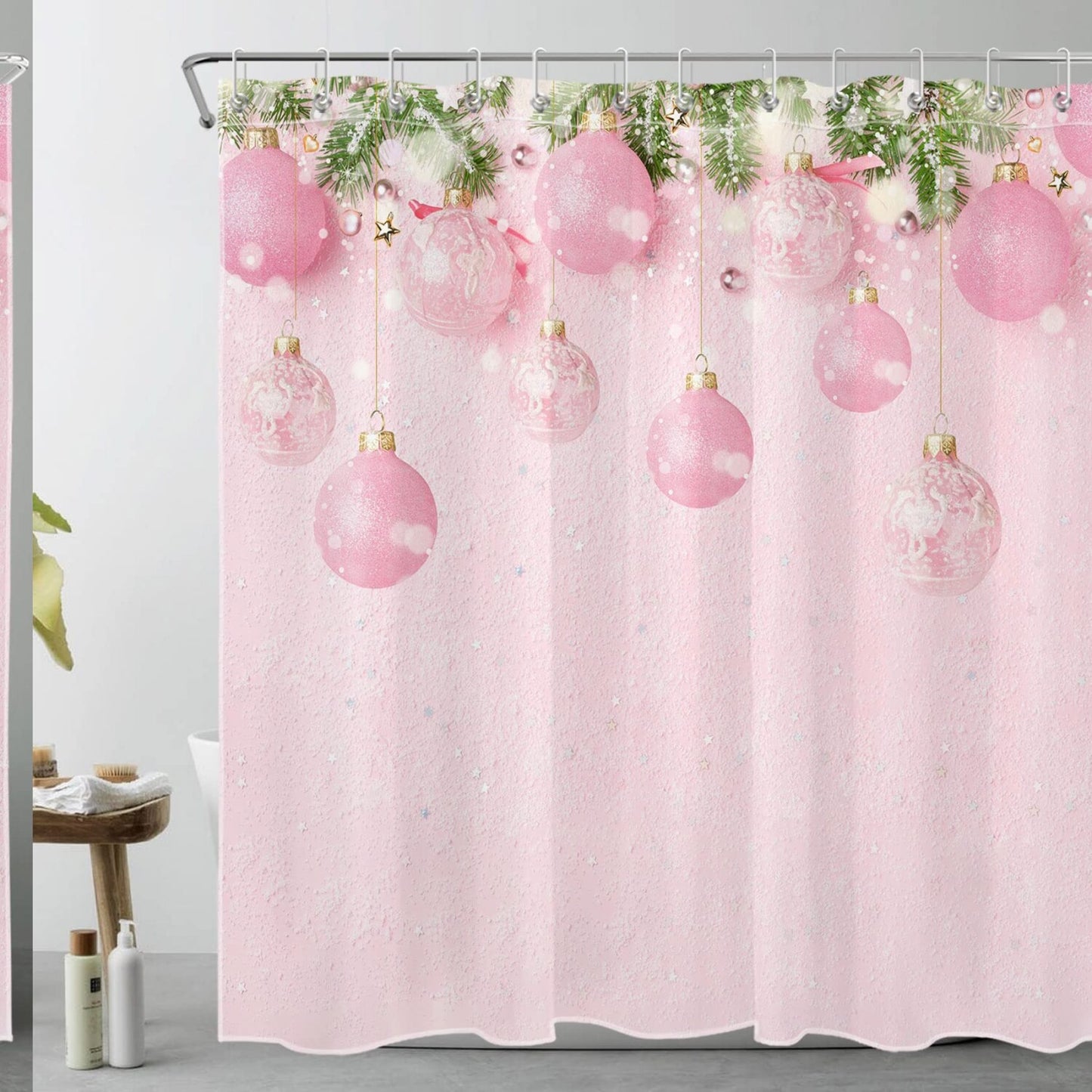 Pink Balls Shower Curtain 72x72 Inches