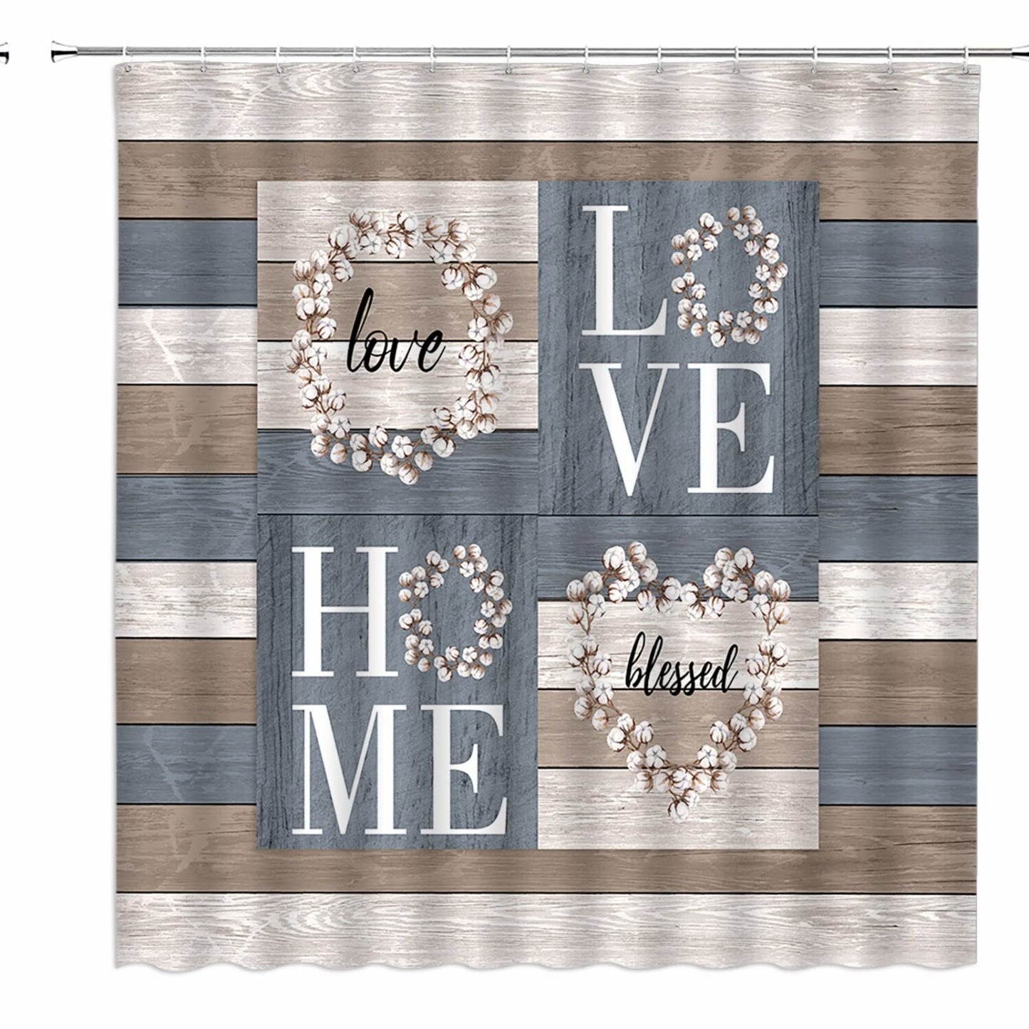 Rustic Farmhouse Shower Curtain 70x70 Inches