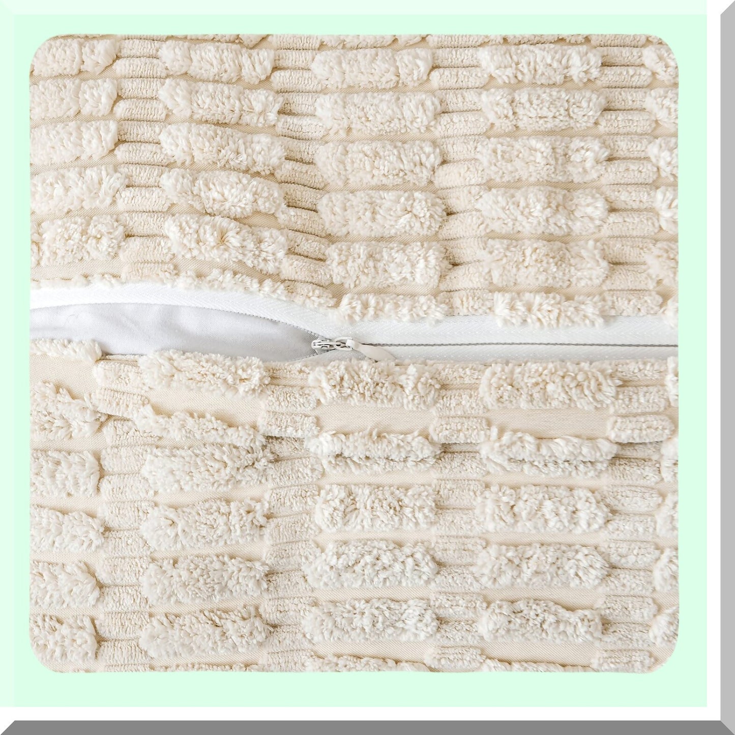 Soft Stripe Corduroy Pillowcase Set - Boho Chic Decorative Throw Pillow Covers (Pack of 2) for Couch, Sofa, Bed - Modern Home Decor - 18x18 Inch