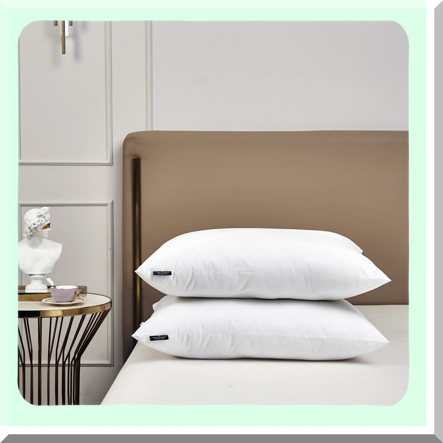 PureCotton Cloud Pillows - 100% Cotton Down Alternative (2 Pack, Queen Size) - Farm Fresh & Hypoallergenic - White (2 Count) - U.S. Standard