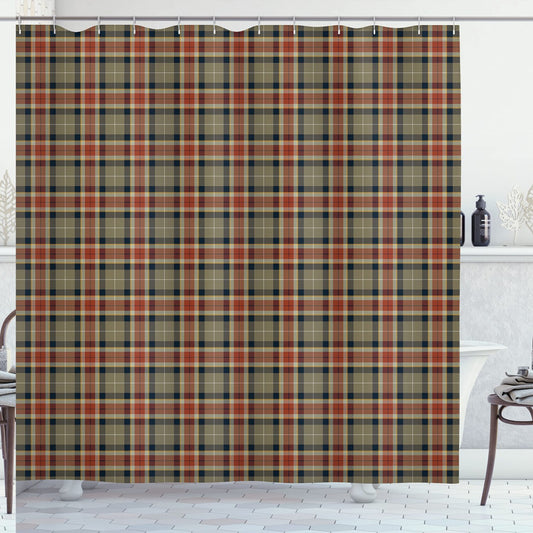 Tartan Shower Curtain 69x75 Inches Cloth Fabric