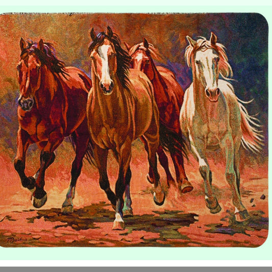 Rustic Hoofbeats Tapestry Throw - 50x60 Inch Western Dcor by Nancy Davidson