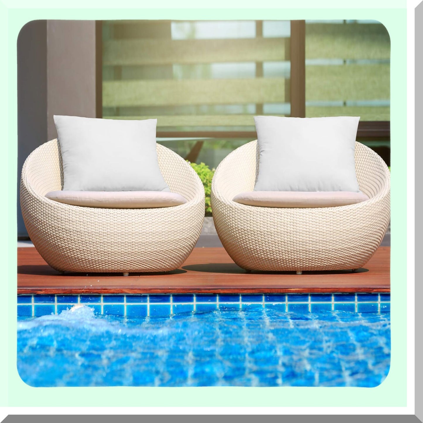 Water-Resistant Outdoor Pillow Inserts - Set of 2 Premium Lumbar Stuffer Sham for Porch Swing & Patio Furniture - Decorative Throw Pillows for Couch & Sofa