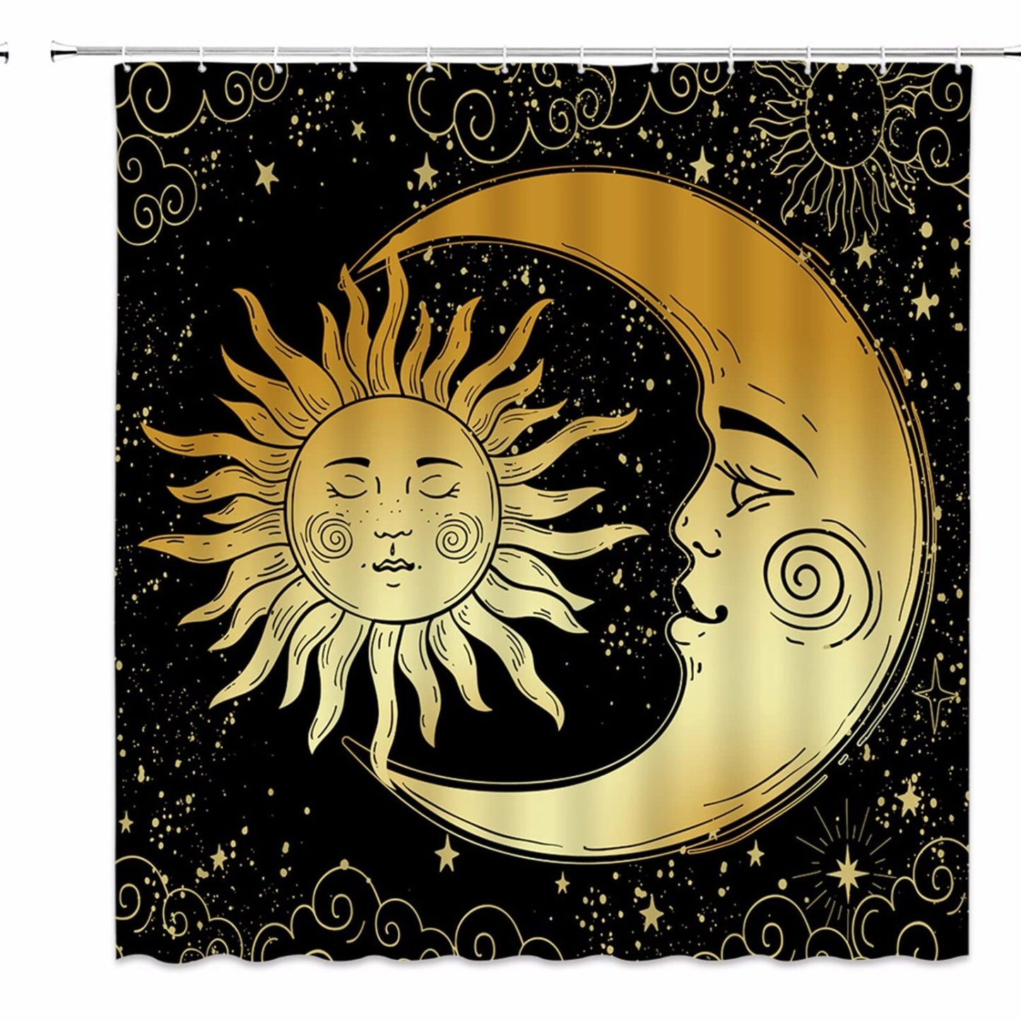 Sun Moon Shower Curtain 70x70 with Hooks