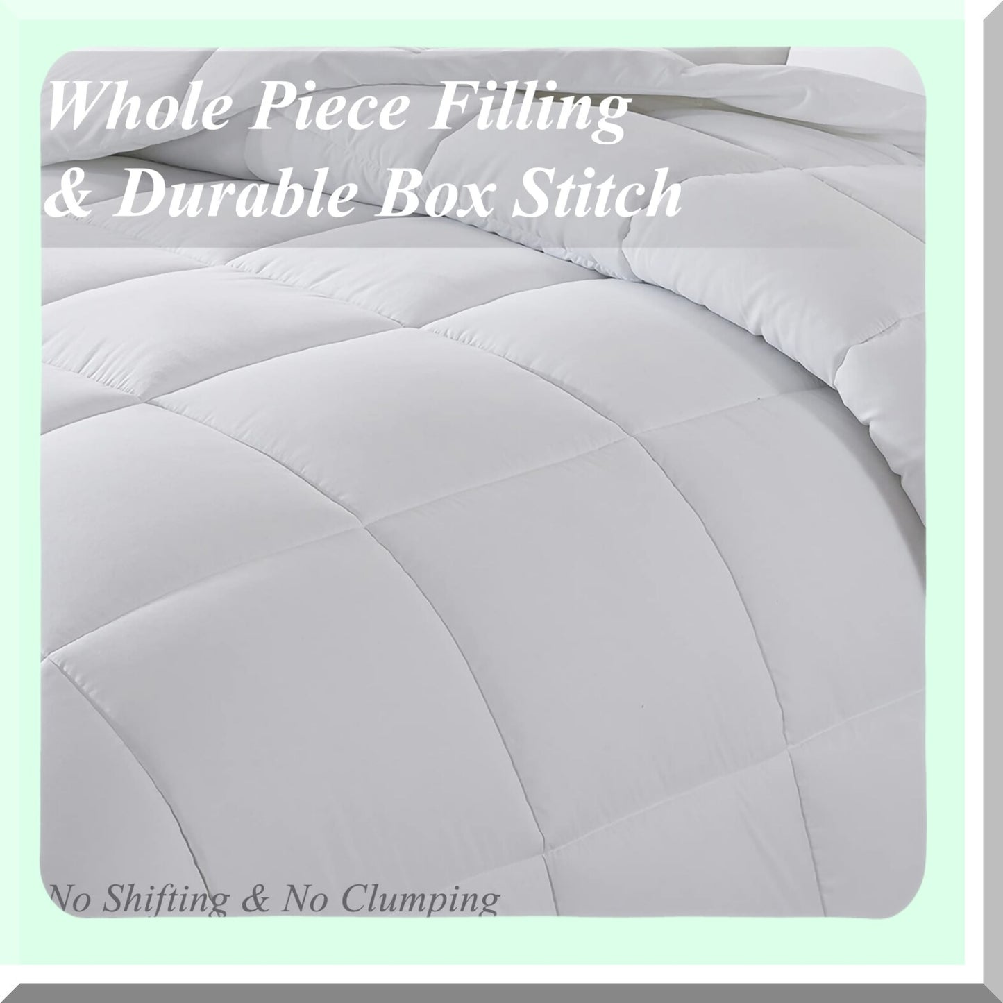 All Season White Fluffy Comforter - Lightweight Down Alternative Duvet Insert - Quilted Bedding Comforter - Size 88x92 Inch - Cozy Sleep Essentials