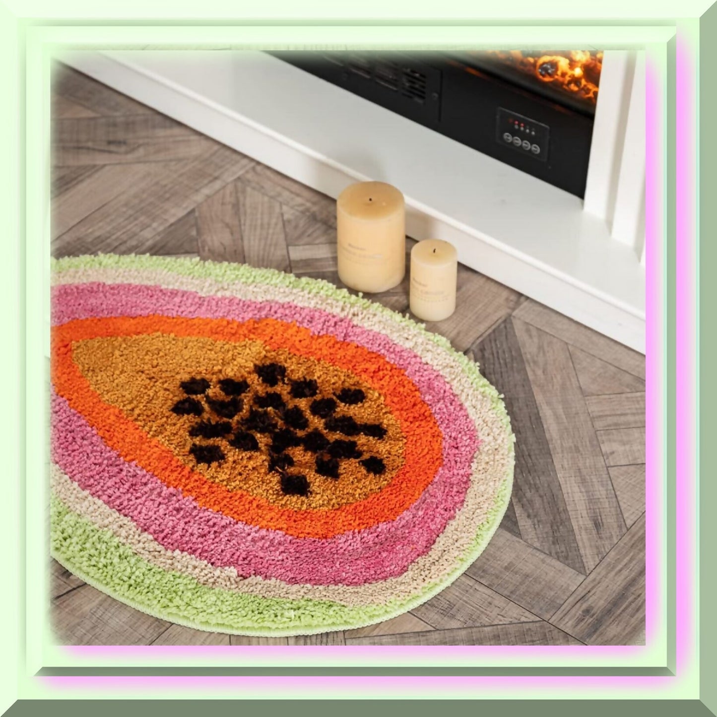 Fruit Shaped Bath Mat 18.5x25.6in Non-Slip Rug