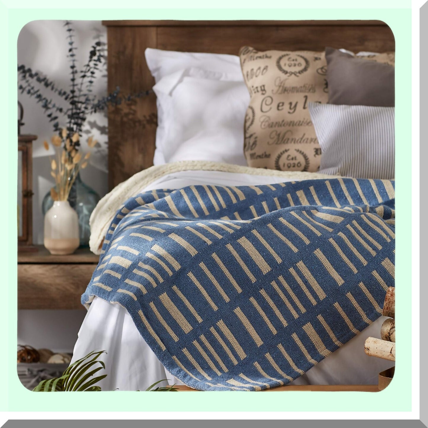 Urban GeoCotton Throw Blanket, 50x60, Stonewash Blue